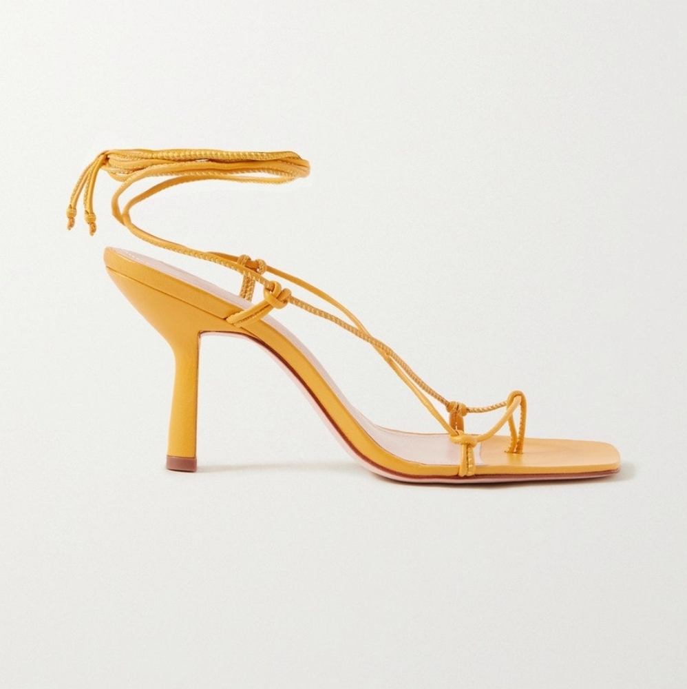 Porte  & Paire leather strappy sandals kitten heel
